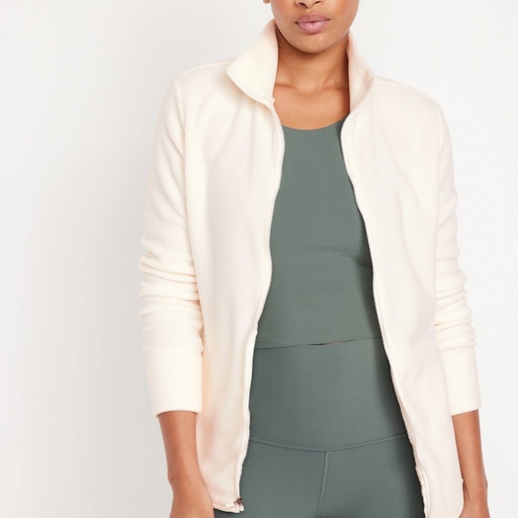 NWT OLD NAVY Microfleece Zip Jacket Color: Creme De La Creme - Picture 2 of 6